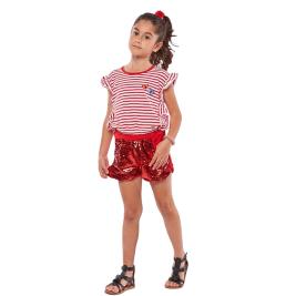 Παιδικό Σετ-Σύνολο Εβίτα 226308 Λευκό Κόκκινο Κορίτσι