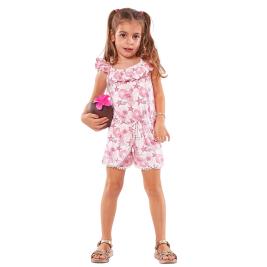 Παιδικό Ολόσωμο Σορτς Εβίτα 226256 Λευκό Ροζ Κορίτσι