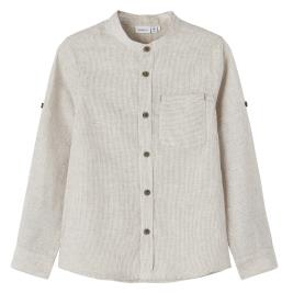 Παιδικό Πουκάμισο Name It 13200246 Μπεζ Ριγέ Αγόρι