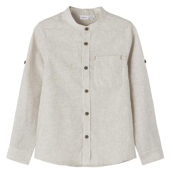 Παιδικό Πουκάμισο Name It 13200246 Μπεζ Ριγέ Αγόρι