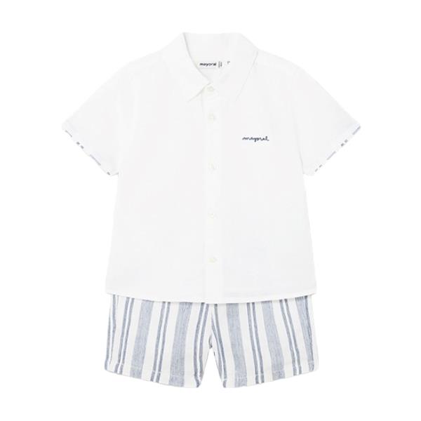 Βρεφικό Σετ-Σύνολο Mayoral 24-01248-045 Λευκό Μπλε Αγόρι