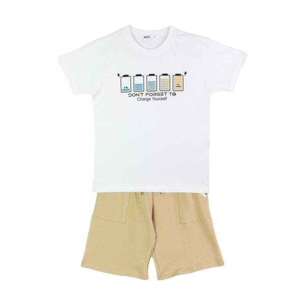 Παιδικό Σετ-Σύνολο Nek 63524 Λευκό Μπεζ Αγόρι