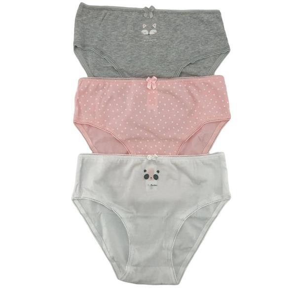 Παιδικό Εσώρουχο Σετ Ider 3107-3P2202 Λευκό Ροζ Γκρι Κορίτσι