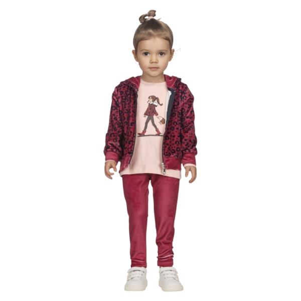 Παιδικό Σετ Σύνολο Joyce 2561004 Μπορντώ Λεοπάρ Κορίτσι