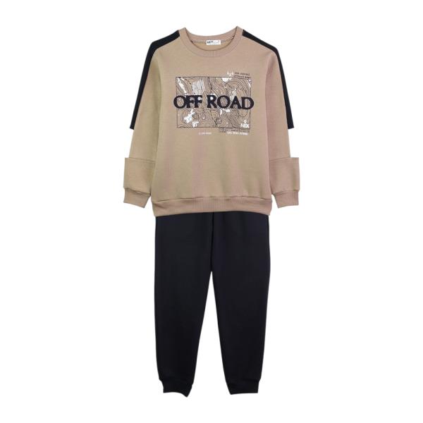 Παιδική Φόρμα-Σετ Nek 161323 Μπεζ Μαύρο Αγόρι