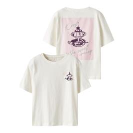 Εφηβική Μπλούζα Name It 13251213 Εκρού Κορίτσι