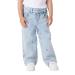 Παιδικό Παντελόνι Name It 13250733 Light Denim Κορίτσι με κεντιμενεσ καρδιεσ