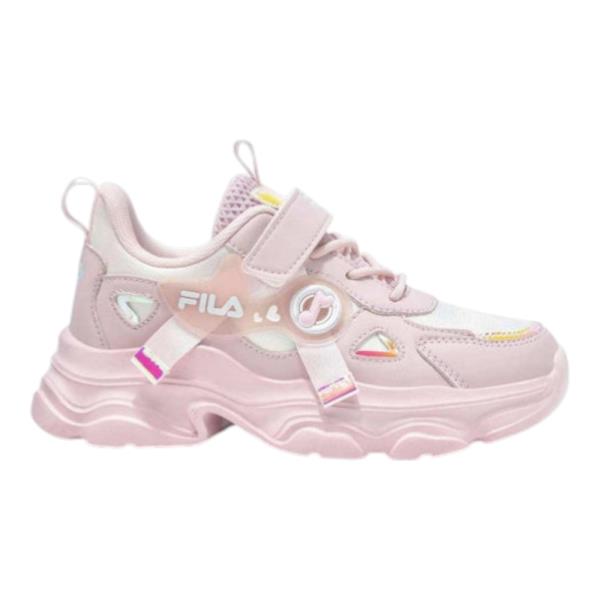 Παιδικό Sneaker Fila Musha 3 Memory Velcro 7YF61003-900 Ροζ με ιριδίζουσες λεπτομέρειες